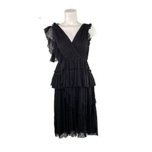 Joie Dress $398 4 Black Lace Lined Multi-Tiered‎